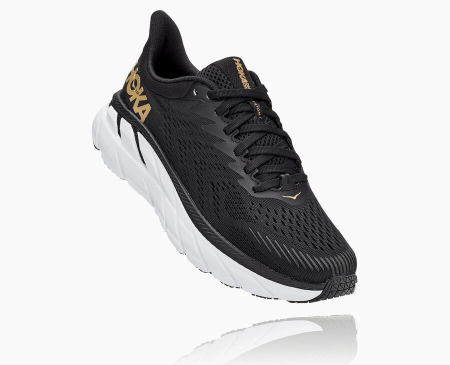 Hoka One One Tenisky Damske Čierne/Biele - Clifton 7 - 82391-AGWM